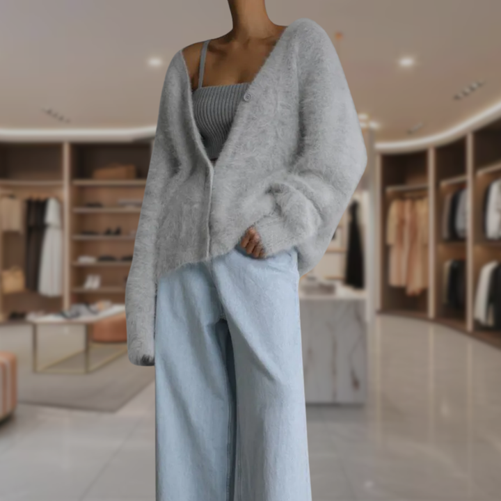 Women’s Mohair V Neck Fitted Cardigan | Tori